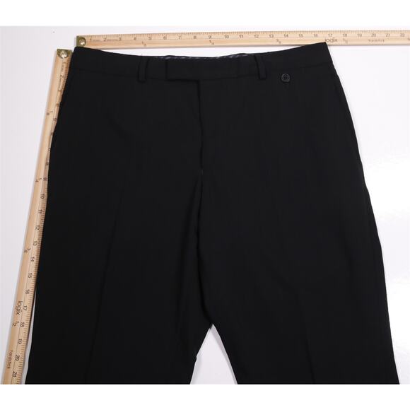 Ted Baker Mens Black Flat Front Wool Dress Pants Trousers 34x29 - Picture 4 of 7